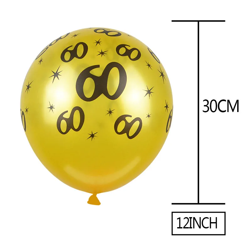 10pcs 12inch 60globo 18/21/31/40/50th черный золотой счастливый посуда для вечеринки в честь Дня Рождения наборы скатерть чашки тарелки салфетки Свадебные принадлежности для юбилейной вечеринки - Цвет: 10pcs 12inch 60globo