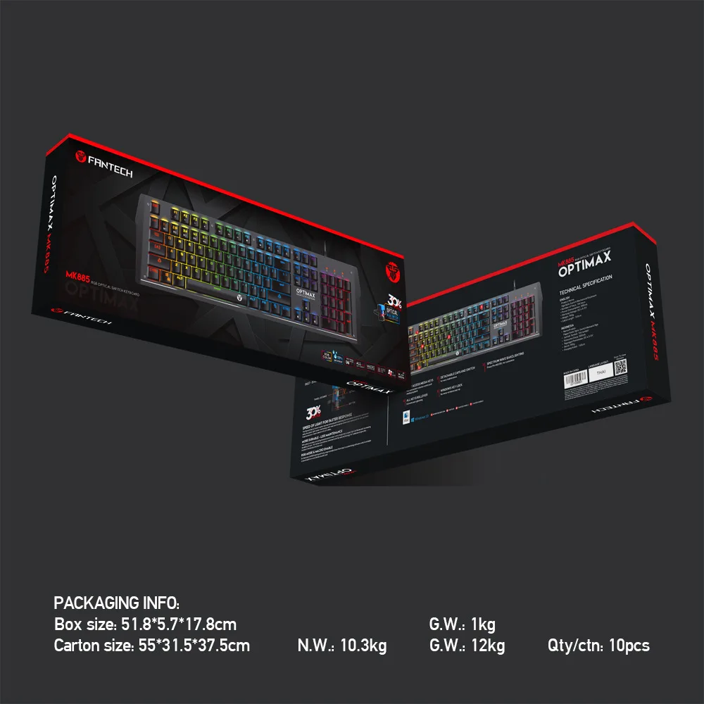 Профессиональная механическая клавиатура FANTECH MK885 USB Водонепроницаемая игровая