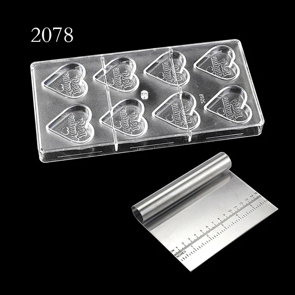 2078GD 3D Любовь Форма День Святого Валентина поликарбонатовый для шоколада форма сладкий леденец, пудинг желе форма для выпечки, сделай сам Кондитерские инструменты - Цвет: 2078GD