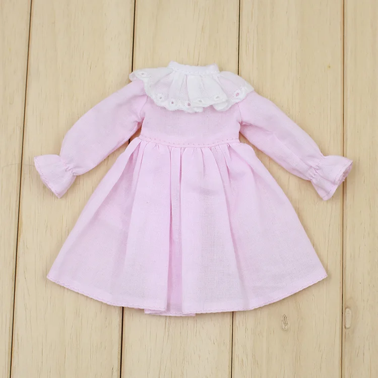Наряды для Blyth doll, цельнокроеное простое платье для сустава, милый костюм для 1/6, pullip jerryberry licca icy dbs doll - Цвет: Розовый