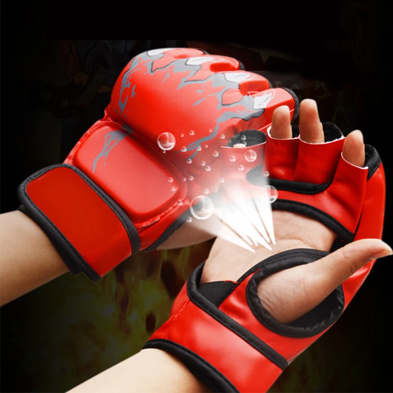 Боксерские Спортивные Кожаные Перчатки для фитнеса MMA бокса тигра Муай Тай