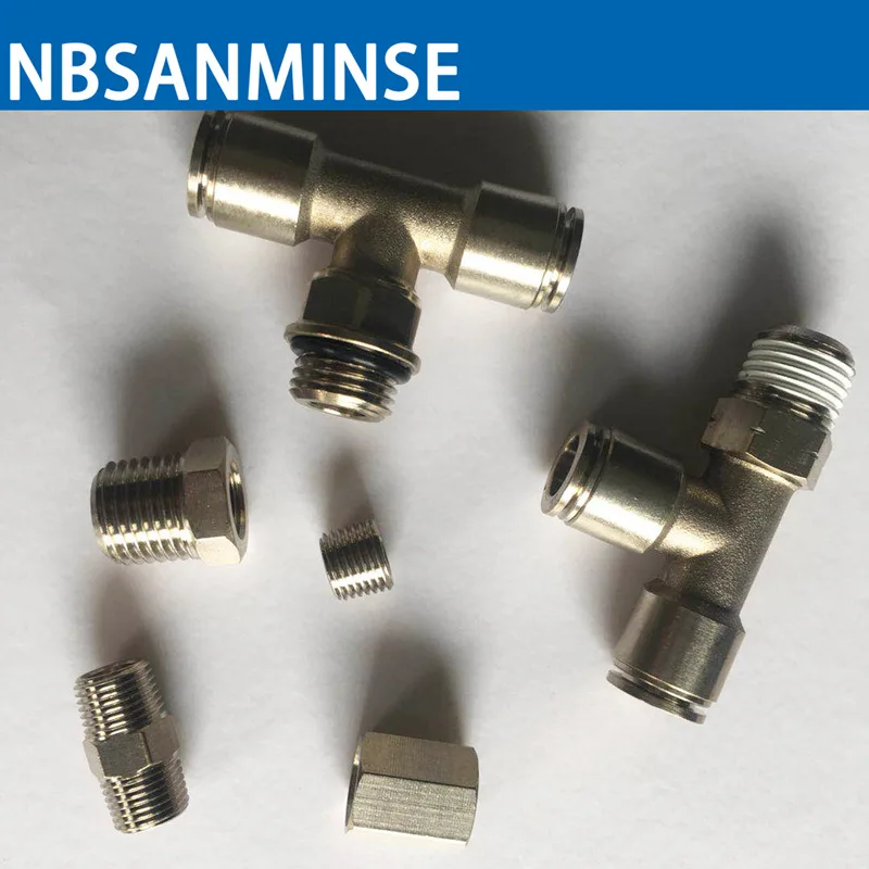 NBSANMINSE 10 шт./лот BA 1/8 1/4 3/8 1/2 переход Пневматический воздушный Фиттинг с двумя