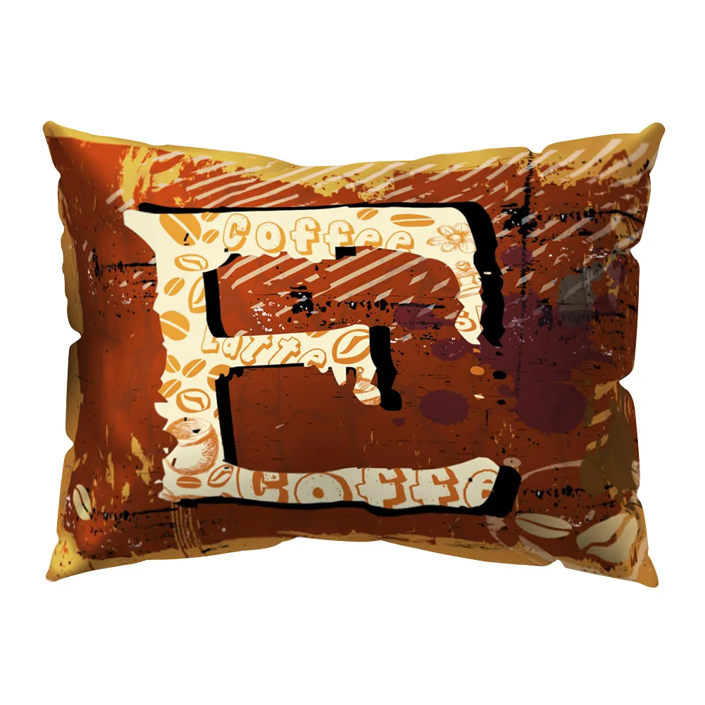 Кофейное зерно A Z письмо прямоугольник бросок наволочка украшение дома