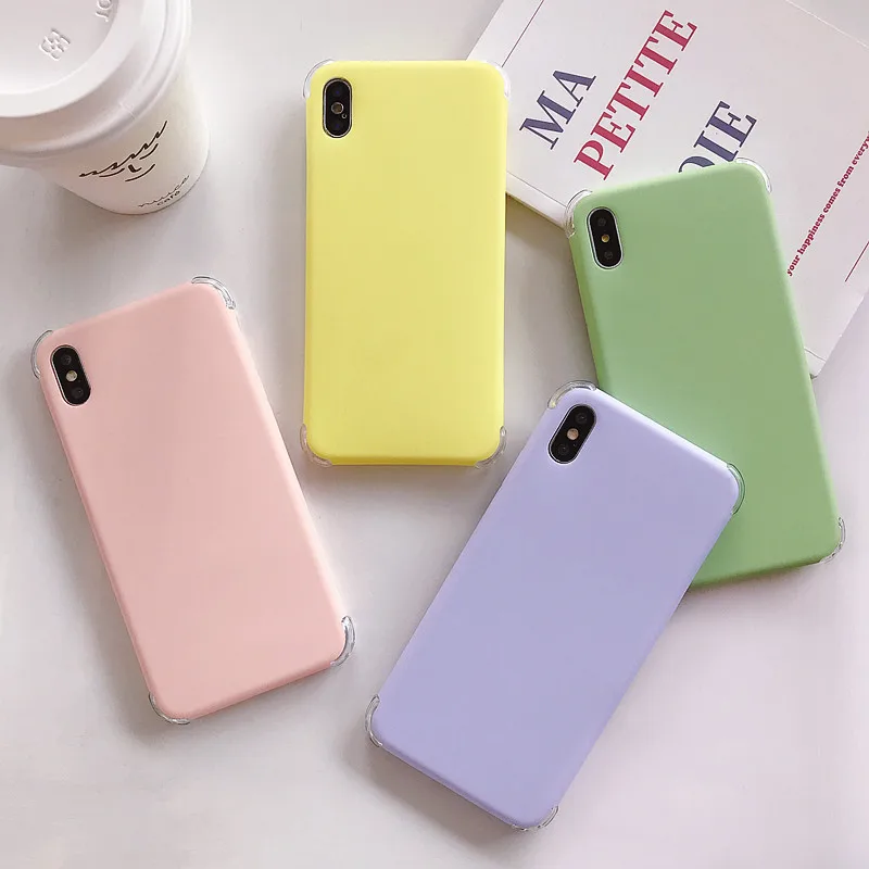 Чехол Marchcover для iPhone X XS XR MAX 8 7 6s plus простой однотонный яркий цветной чехол мягкий