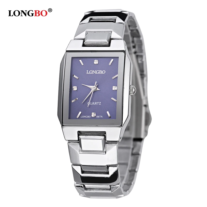 LONGBO luxury brand пара смотреть женщин кристалл Нержавеющей стали кварцевые часы