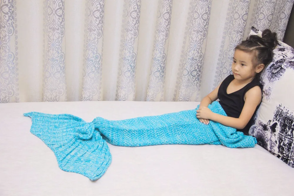 Новинка 2018 года милая девушка зима теплая Вязанное одеяло хвост русалки сна