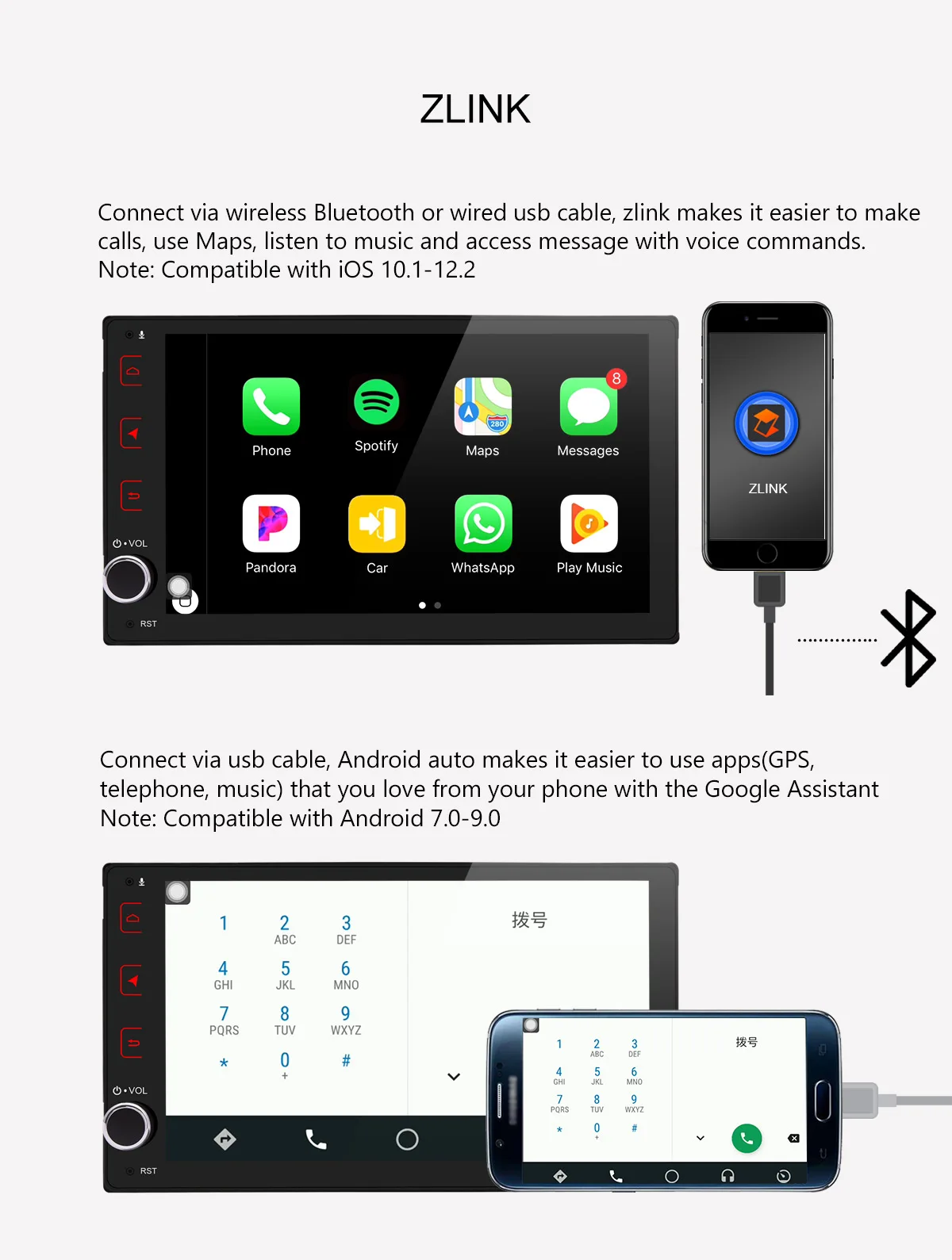 Android 8,1 Авторадио автомобиля плеер 4+ 64 ГБ головное устройство для Toyota Corolla/Tacoma/Auris/Fortuner Android Авто/Carplay стерео