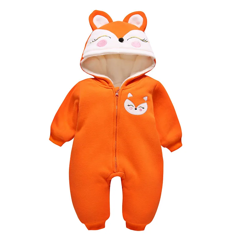 Новое поступление, детские комбинезоны из чистого хлопка, Kawaii, детский комбинезон, пижамы для маленьких мальчиков и девочек, костюм с животными, одежда для малышей - Цвет: Оранжевый