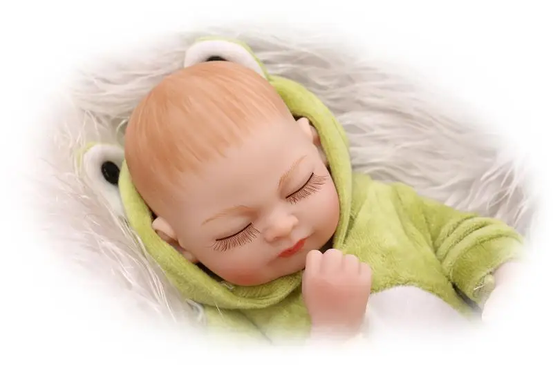

Full silicone reborn babies 27CM mini doll reborn Cartoon clothing real newborn baby looking children toys gift boneca