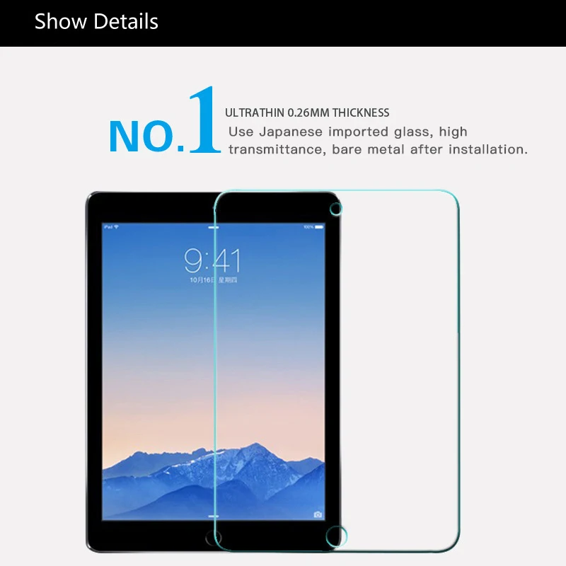 GerTong закаленное стекло для Apple iPad 2 3 4 Air Air1 Air2 Mini Защита экрана планшета усиленная