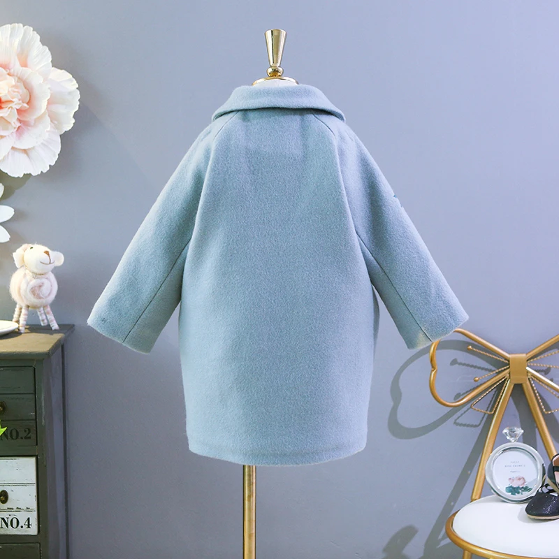 Girls Wool Overcoat Fall Winter 2018 New Babys Kids Medium-Long Thickened Casual Woolen Coat Children Embroidered Outerwear D84 |