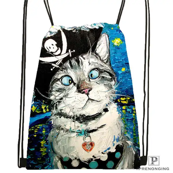 Custom cute Cute cat cardines Drawstring Backpack Bag Daypack Kids Satchel (Черная задняя часть) 31x40 см #180611-03-131 |