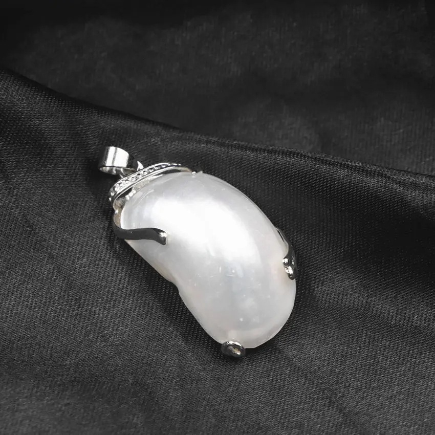 Белый натуральный морской кулон с жемчужной раковиной короткая цепочка сделай