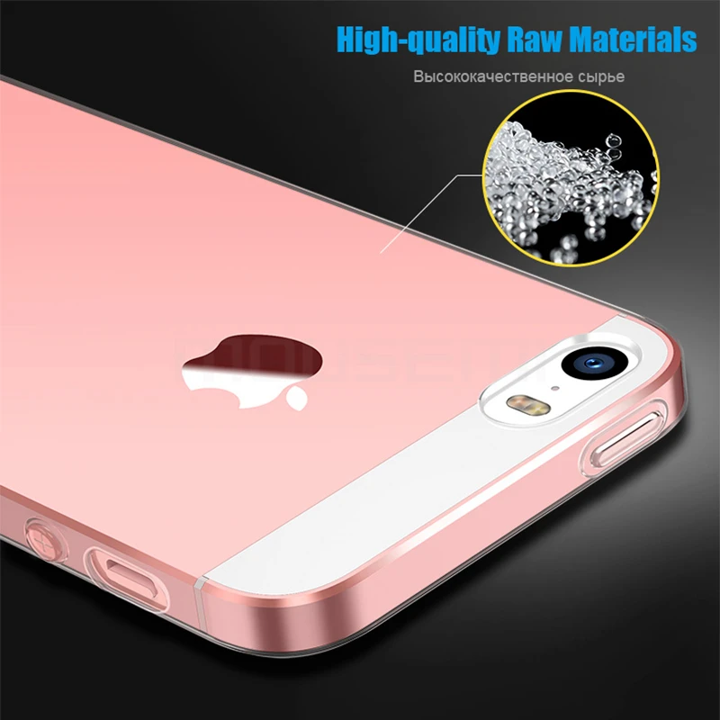 Чехол mousmi для iPhone 5S se силиконовый прозрачный чистый мягкий TPU Чехлы 5 Роскошный