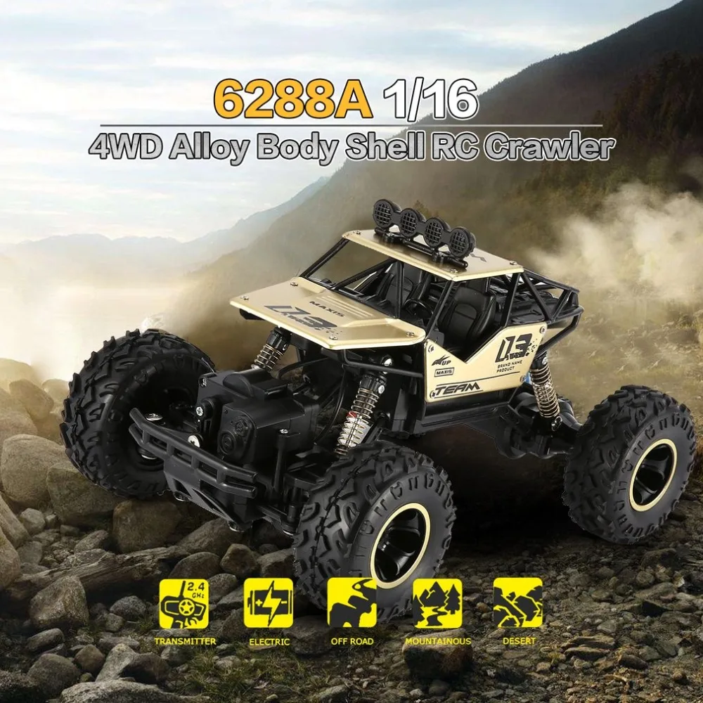 RC 1/16 2 4 GHz 4WD сплав корпус Рок Гусеничный двойной двигатель внедорожный пульт