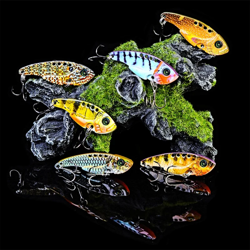 

New Spoon VIB Metal Artificial Bait 5.4cm 11g 3D Eyes Vivid Vibrations Fish Fake Lure Fishing Accessories