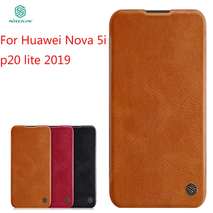 

Чехол для Huawei Nova 5i, чехол NILLKIN из искусственной кожи, флип-чехол для Huawei Nova 5i/Huawei p20 lite 2019, чехол-книжка для телефона 6,4 дюйма