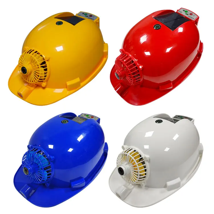 

Factory Price! Solar Charging Power Bank Air Conditioner Cooling Fan Outdoor Working Hard Hat Construction Worker Helmet Safety