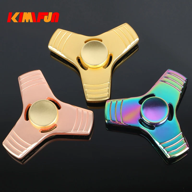 

Colorful Hot Tri-Spinner Metal Fidget Toy Alloy EDC Hand Spinner For Autism and ADHD Rotation Time Long Anti Stress Toys