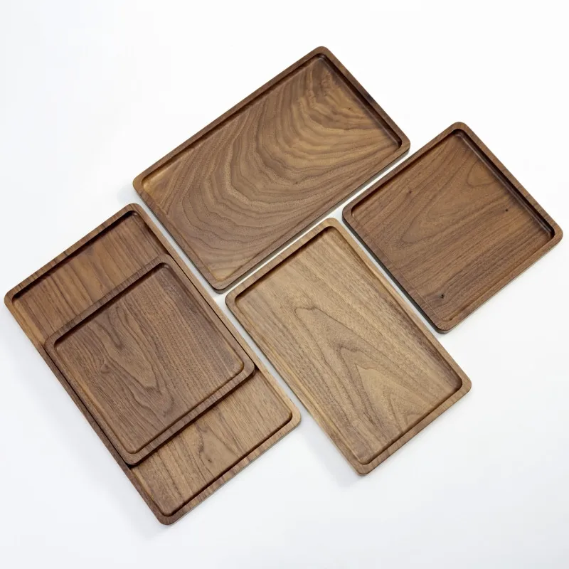 Деревянные поддоны из массива ореха прямоугольная чашка для воды чая кофе
