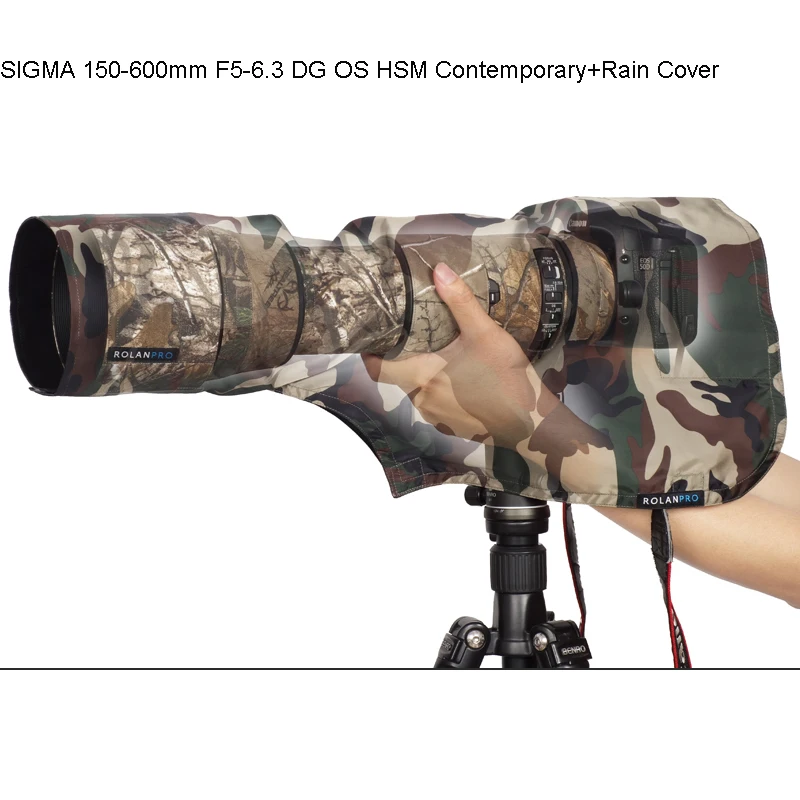 ROLANPRO дождевик XS размер для SIGMA 150-600 мм F5-6.3 DG OS HSM современный телеобъектив армейский зеленый камуфляж