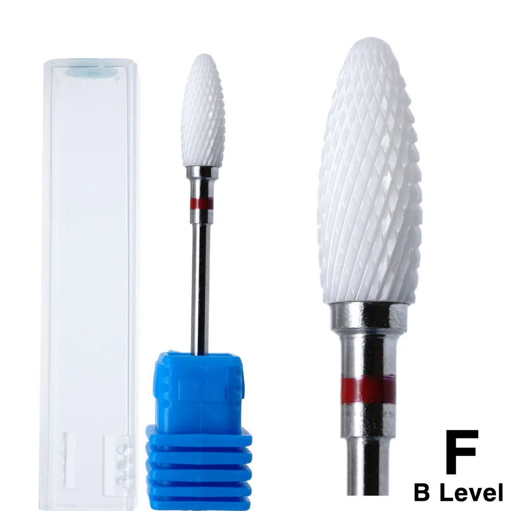 Тонкая белая пуля керамические сверла для ногтей Маникюр Педикюр Электрический