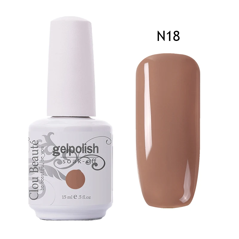 N18 Набор гель-лаков для маникюра серии Clou Beaute Nude, УФ-Гель-лак для ногтей, основа и верхнее покрытие, Полупостоянный Гибридный Гель-лак - Цвет: N18