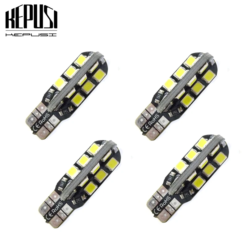 

4 Pcs W5W T10 Car Led Bulbs 24 SMD Side Wedge Dome Light Reading Turn Signal Lamp 194 168 2835 White Warm White Iceblue 12V