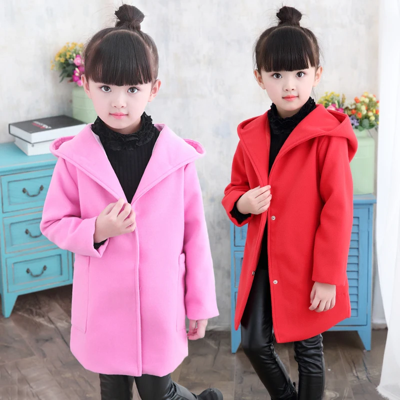2018 Brand Girls Autumn Spring Coat Kid Long Sleeve Christmas School Cute Hooded Outerwear Girl Fashion Jacket Clothes | Детская одежда