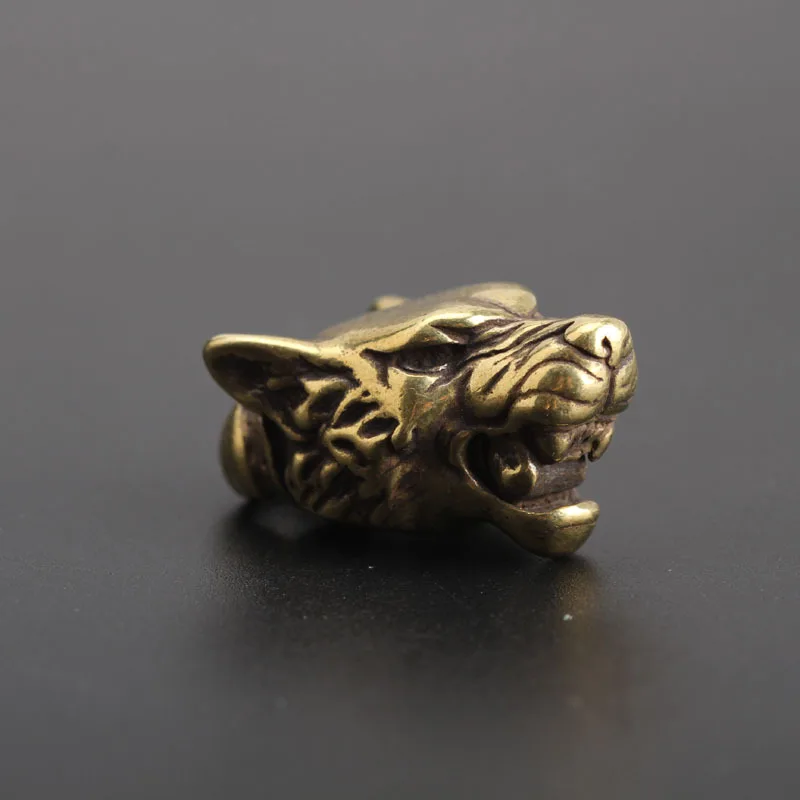 Leopard Head Pendant Медный брелок с головой леопарда, подвеска, винтажный латунный металлический брелок с животными, сумка, брелок для ключей, держатель, подарки ручной работы, аксессуар - Цвет: Leopard Head Pendant