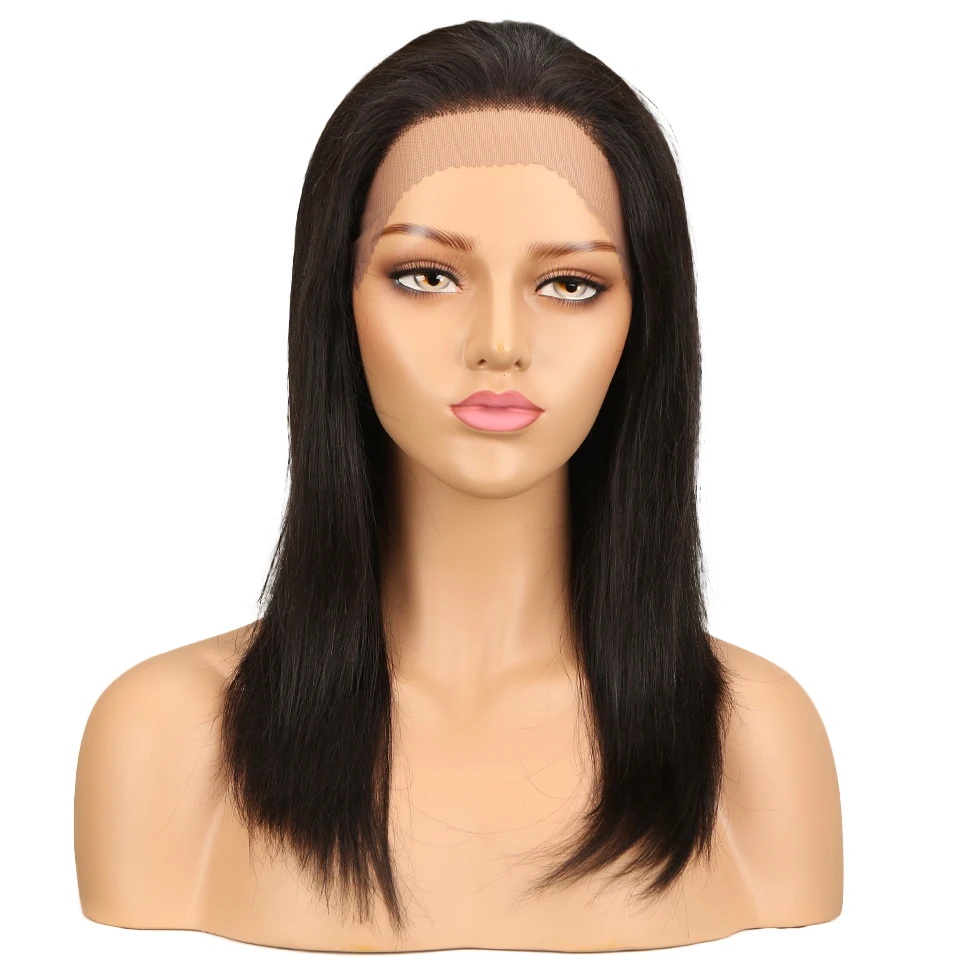 Debut Remy Brazilian Lace Front Human Hair Wigs Silky Straight 18 Inch Human Hair Cheap Lace wigs 5 Inch Nape of Neck Human Wigs