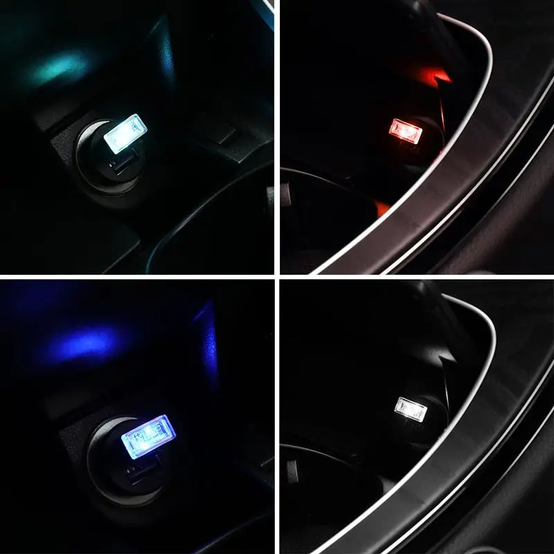 2 вида цветов USB LED мини беспроводной автомобильный комплект освещения салона