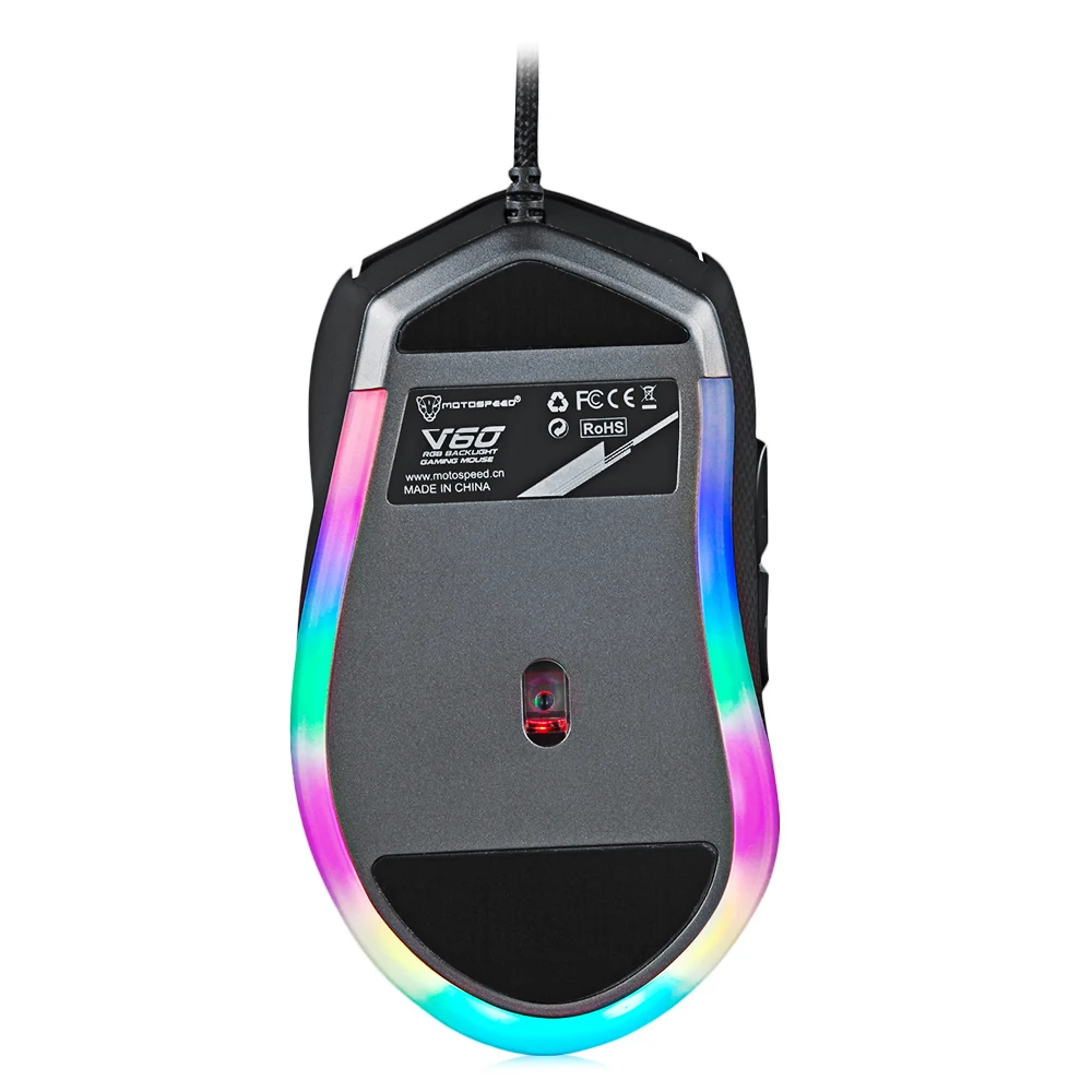 Motospeed V60 Мышь геймер Проводная W/с подсветкой RGB светодио дный Light 5000 Точек на дюйм