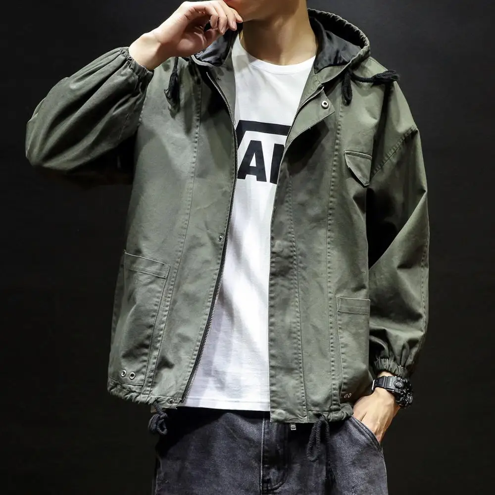 Autumn New Military Jacket Men Plus Size Jaqueta Masculino Loose Long Sleeve Hooded Mens Jackets and Coats Casual Windbreaker | Мужская