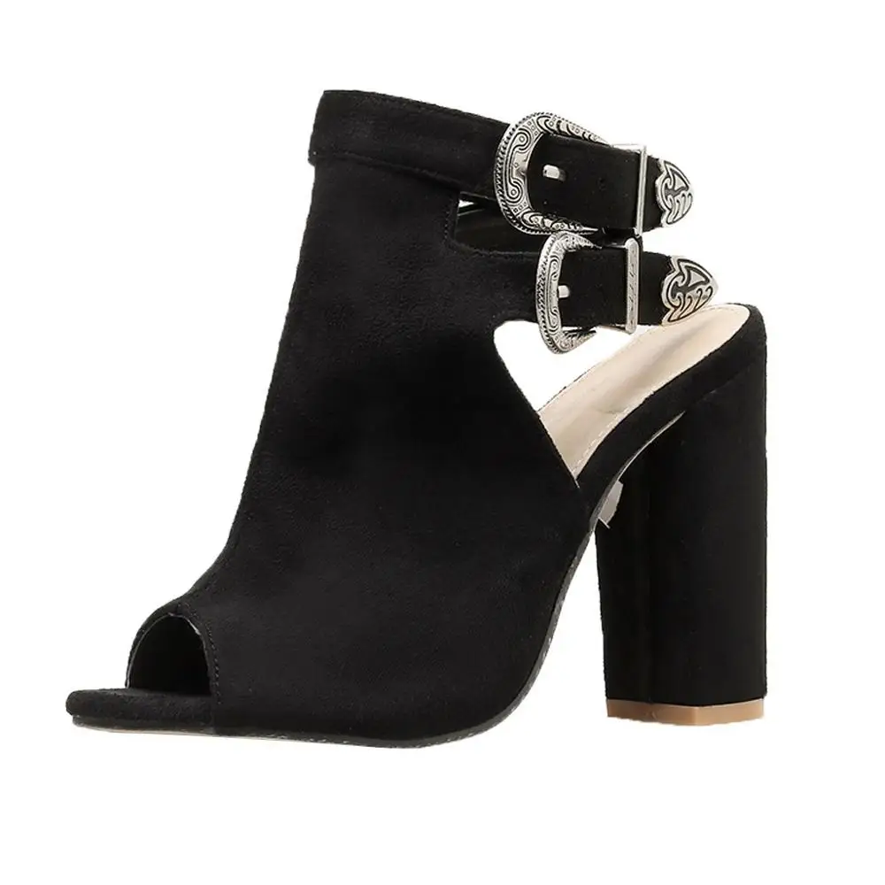 Черный Sandalias de verano para mujer; Летние босоножки; женская обувь; модные сандалии-гладиаторы на высоком каблуке; туфли-лодочки на ремешке; Лидер продаж - Цвет: Черный