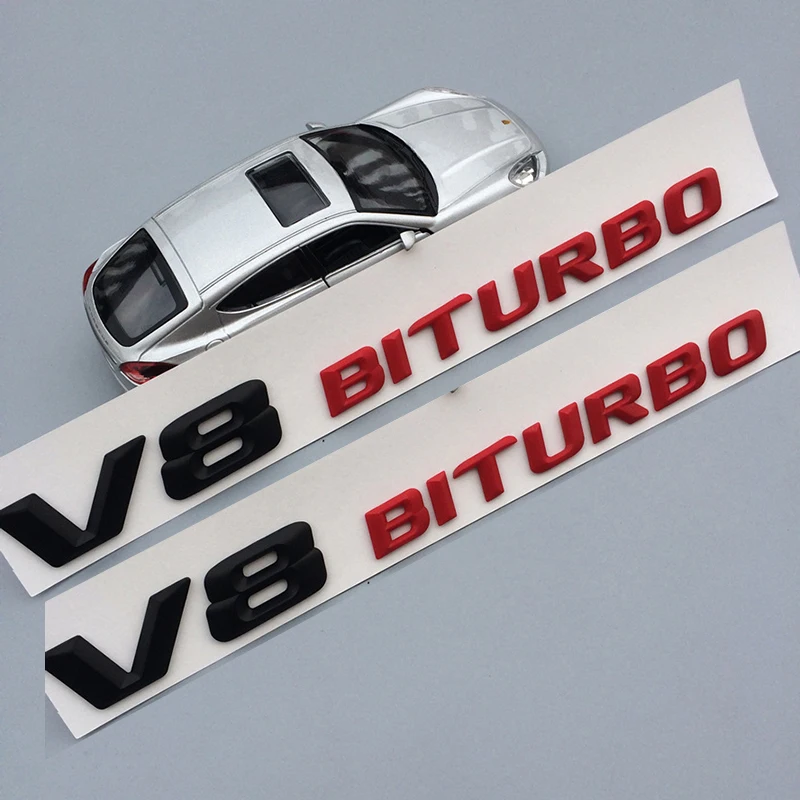 black and red Vent Fender отделка эмблемы лезвие логотип V8 BITURBO 4matic+ для Mercedes Benz AMG V8 C200 C300 E300 E400 W213 стайлинга автомобилей сбоку Стикеры - Цвет: black and red