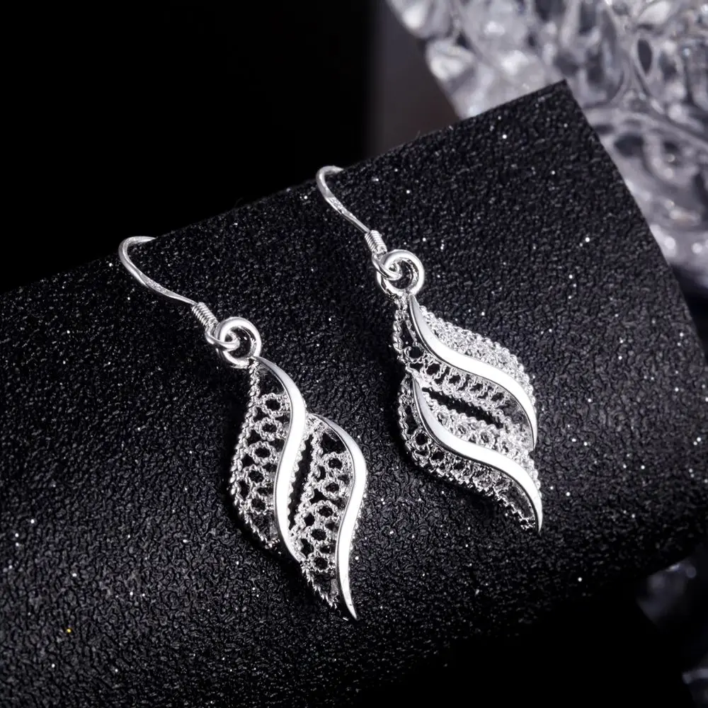 925 серебряные ювелирные серьги для женщин/девочек капли аксессуары милые подарки