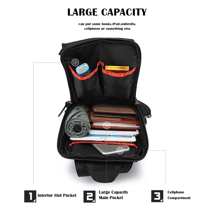 Сумка KAKA Мужская нейлоновая водонепроницаемая с защитой от кражи|shoulder bags for