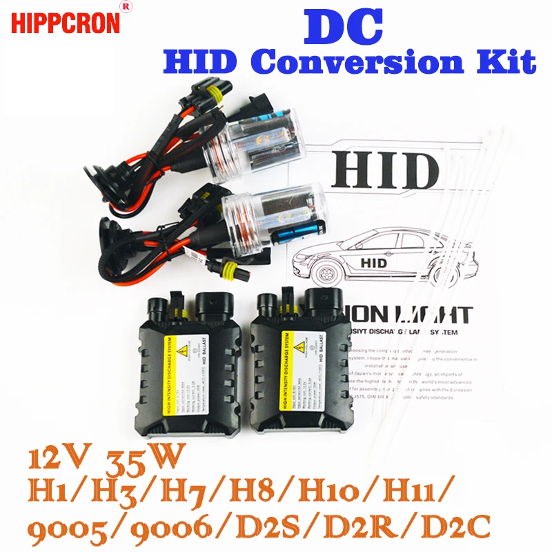 Hippcron ксенон DC HID переделочный комплект 12V 35W H1 H3 H7 H8 H10 H11 9005 D2S D2R D2C тонкий балласт