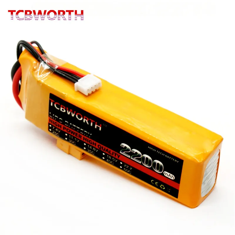 TCBWORTH Радиоуправляемый квадрокоптер Lipo аккумулятор 3S 11 1 V 2200mAh 40C-80C для