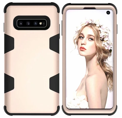 Gold and black 360 Полный бронированный чехол для телефона samsung Galaxy S10 S10 Plus Note 9 S9 PC Силиконовый ТПУ противоударный чехол Note 8 S8 - Цвет: Gold and black