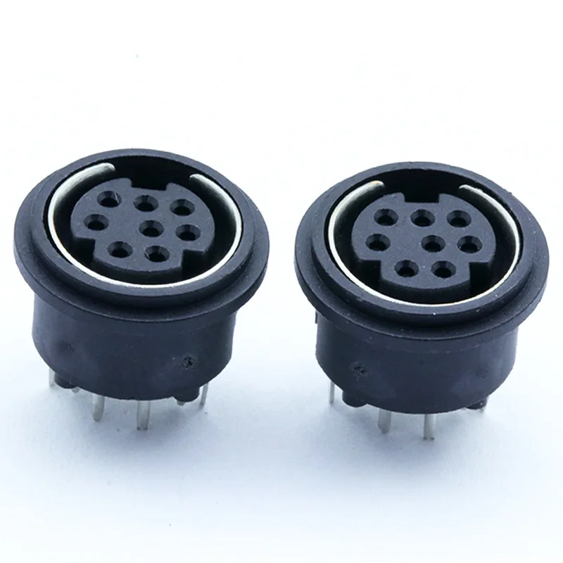 10 шт./лот 8-контактный разъем Mini DIN Female 8Pin Jack PS2 Round терминал шасси - купить по