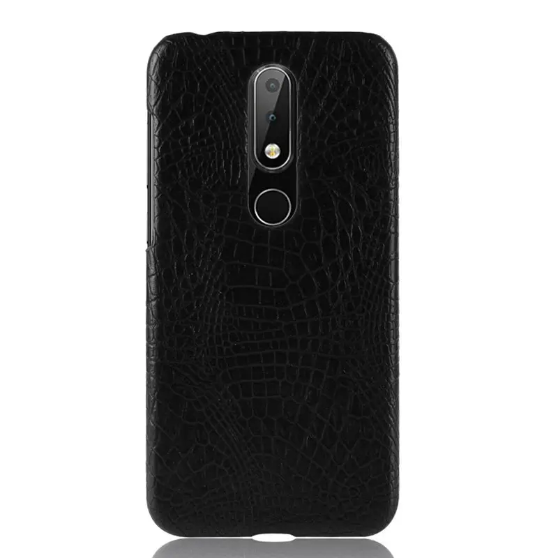 For Nokia X5 2018 Case Hard Crocodile PU Leather Back Cover Phone X 5 NokiaX5 TA-1109 | Мобильные телефоны и аксессуары