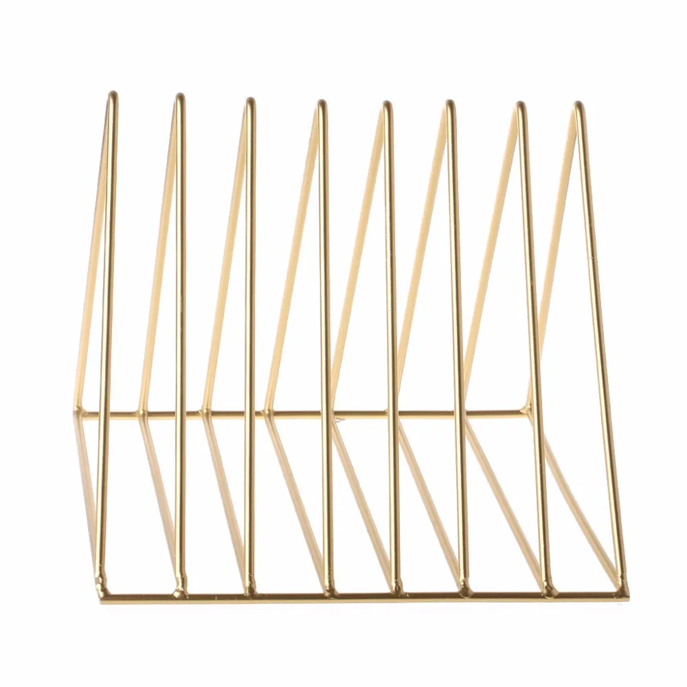 

Home Office Iron Storage Rack Book Magzine Holder Bookend Table Multifunction Organizer Decor School Office Supplies C26