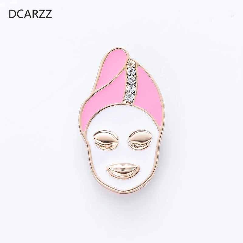 DCARZZ милые женские Значки для Лица Медицинский Подарок золотистый Серебристый с розой золотые шпильки металлические хрустальные ювелирные изделия эмалированные шпильки Женские аксессуары
