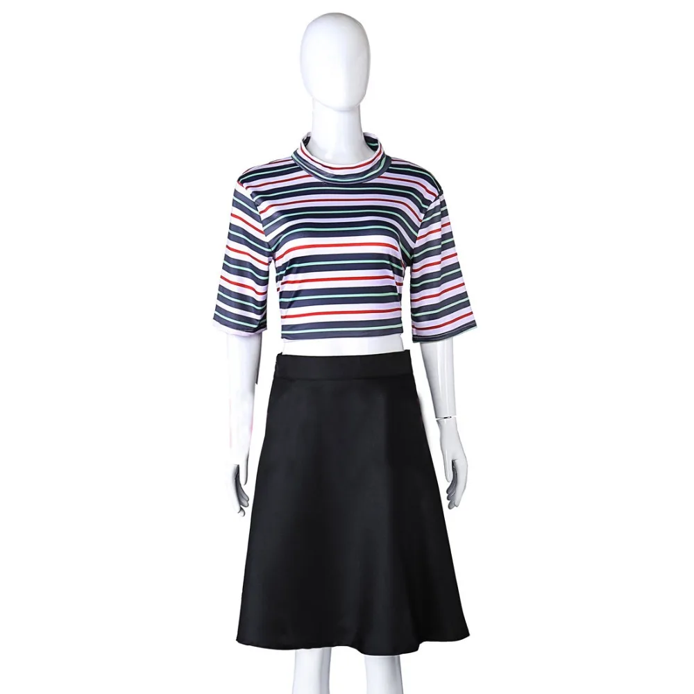 2018 Manga Manwha Killing Stalking YinFan Anime Cosplay Costume Stripe Shirt + Skirt | Тематическая одежда и униформа
