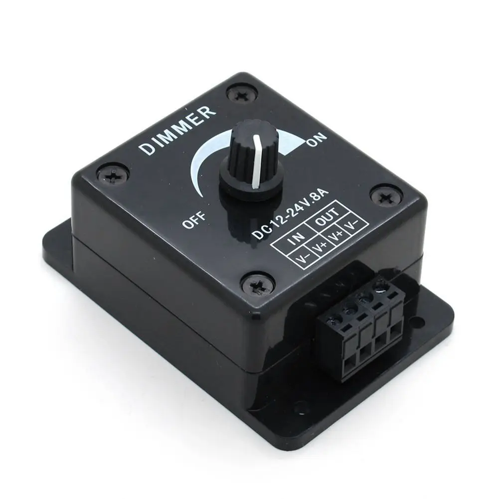 SHGO черный светодиодный диммер DC 12V 24V 8A Регулируемый Яркость лампы накаливания