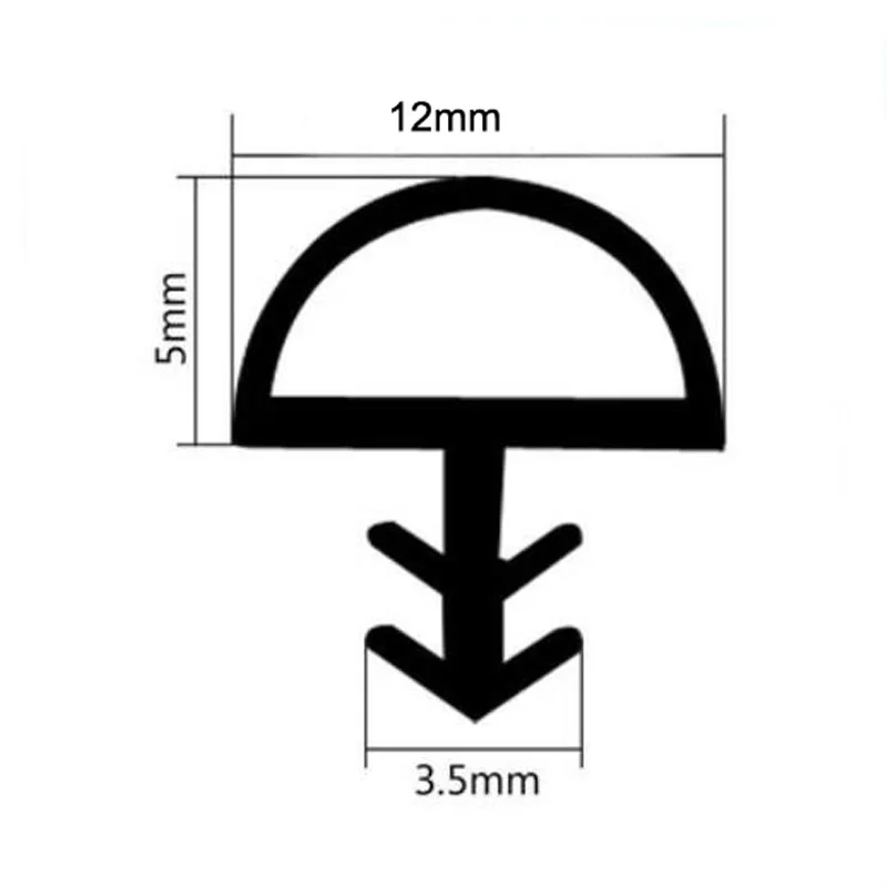 

3 meters PVC wood door window seal bumper strip weatherstrip noise insulation dustproof