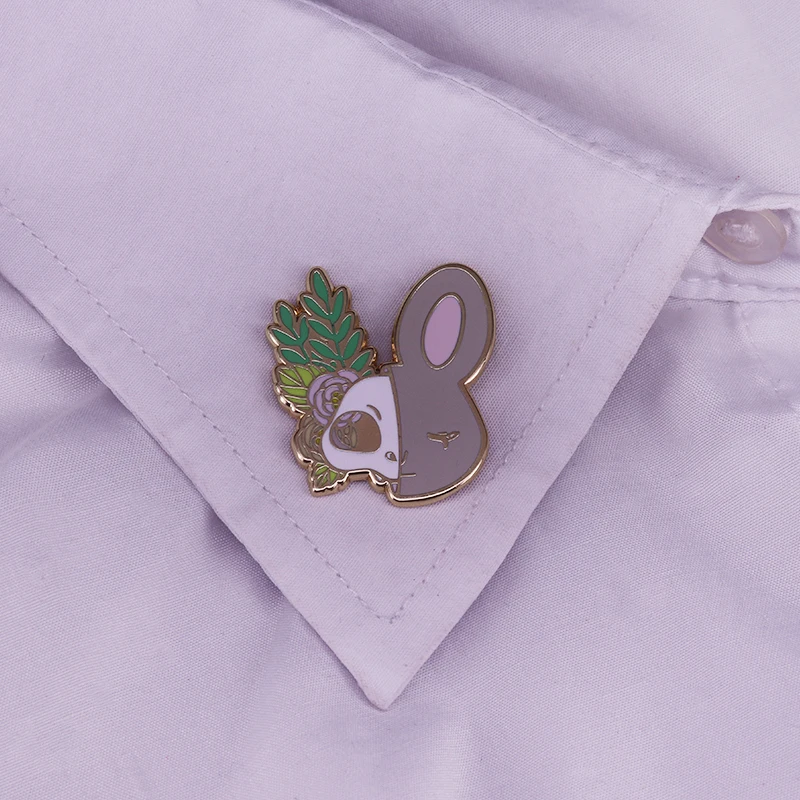 Rabbit Flower Lapel Pin Baby animals Brooch Badge Enamel pin | Дом и сад