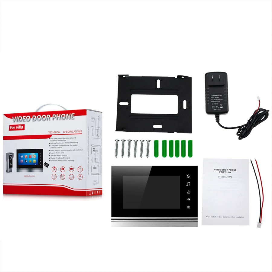 Новый 7 &quotдюймовый видео звонок монитор Интерком + открытый Камера IP65 дверь